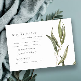 Eukalyptus Botanische Hochzeit mit einfacher Wasse RSVP Karte