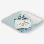 Eukalyptus botanische Hochzeit Pappteller (Gewinkelt)