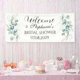 Eukalyptus Botanische Rustikale Brautparty Banner