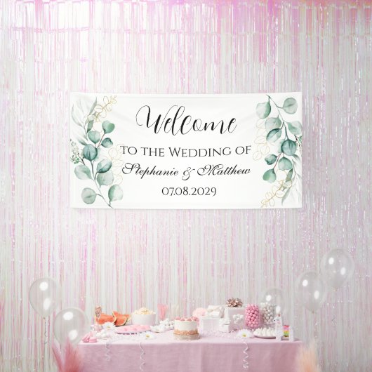 Eukalyptus Botanische Rustikale Hochzeit Banner (Party)