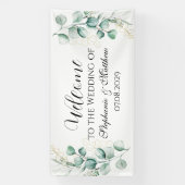 Eukalyptus Botanische Rustikale Hochzeit Banner (Vertikal)