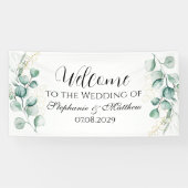 Eukalyptus Botanische Rustikale Hochzeit Banner (Horizontal)