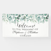 Eukalyptus Botanische Rustikale Hochzeit Banner (Horizontal)