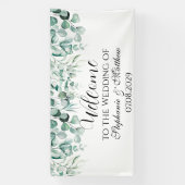 Eukalyptus Botanische Rustikale Hochzeit Banner (Vertikal)