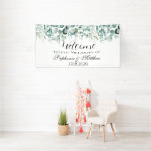 Eukalyptus Botanische Rustikale Hochzeit Banner (Insitu)
