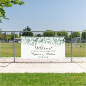 Eukalyptus Botanische Rustikale Hochzeit Banner (Insitu)