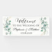 Eukalyptus Botanische Rustikale Hochzeit Banner (Horizontal)