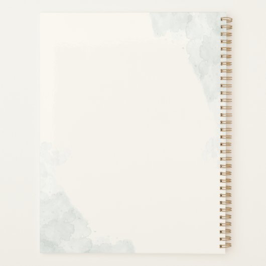 Eukalyptus Botanische Script Greenery Wedding Planer (Rückseite)