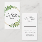 Eukalyptus Botanische Vegetation Moderne Kunst Visitenkarte (Vorne/Hinten)