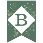 Eukalyptus Botanische Vegetation Modernes Brautpar Wimpelkette (Zweite Fahne)