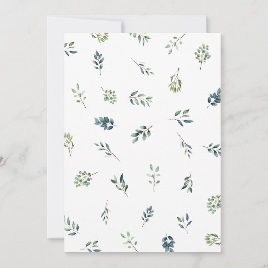 Eukalyptus botanische Vegetation Taufe Christening Einladung (Rückseite)