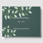 Eukalyptus botanischer Aquarell, Aquamariner grüne Gästebuch (Vorderseite)