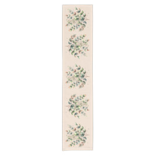 Eukalyptus botanischer Aquarellcreme Kurzer Tischläufer