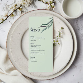 Eukalyptus-Botanischer-Garten-Hochzeitsdinner Menükarte