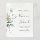 Eukalyptus botanischer Goldgrün Save the Date (Vorderseite)