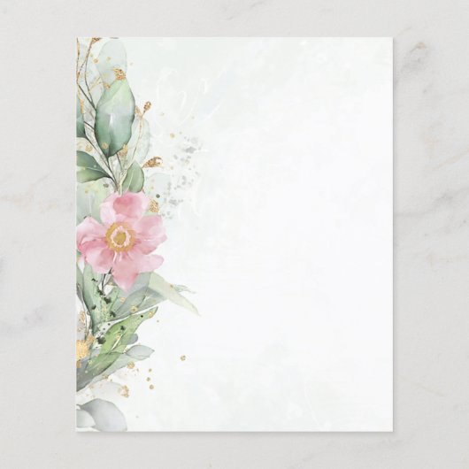 Eukalyptus botanischer Goldgrün Save the Date (Rückseite)