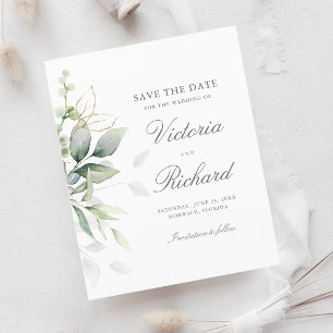 Eukalyptus botanischer Goldgrün Save the Date