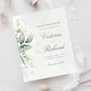 Eukalyptus botanischer Goldgrün Save the Date