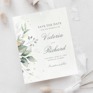 Eukalyptus botanischer Goldgrün Save the Date