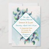 Eukalyptus botanischer Grüner Hochzeitstag Einladung (Vorderseite)