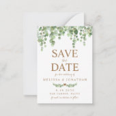 Eukalyptus Botanischer Haushalt Save the Date Mitteilungskarte (Vorderseite)