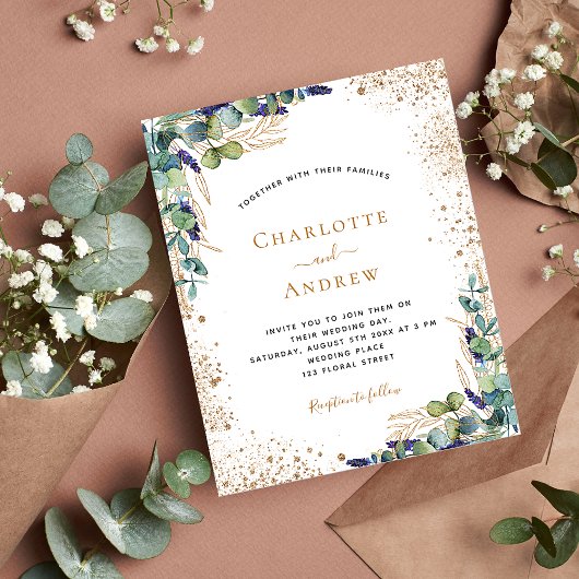 Eukalyptus botanischer Hochzeitshaushalt Flyer