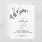 Eukalyptus botanischer Hochzeitstil Einladung (Vorderseite)