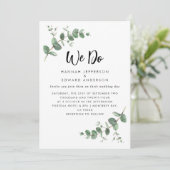 Eukalyptus botanischer Hochzeitstil Einladung (Stehend Vorderseite)