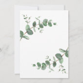 Eukalyptus botanischer Hochzeitstil Einladung (Rückseite)