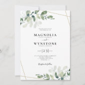 Eukalyptus botanischer Hochzeitsvortrag Einladung (Vorderseite)