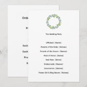 Eukalyptus-Botanischer Hochzeitszeremonie-Programm (Vorne/Hinten)