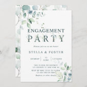 Eukalyptus Botanischer Letter-Engagement Einladung (Vorne/Hinten)