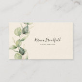 Eukalyptus Botanischer Minimalistischer Script-Kün Visitenkarte (Vorderseite)