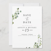 Eukalyptus Botanischer QR-Code Hochzeit speichern Save The Date (Vorderseite)