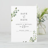 Eukalyptus Botanischer QR-Code Hochzeit speichern Save The Date (Stehend Vorderseite)