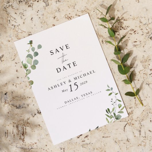 Eukalyptus Botanischer QR-Code Hochzeit speichern Save The Date