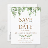 Eukalyptus Botanischer QR-Code Save the Date (Vorne/Hinten)