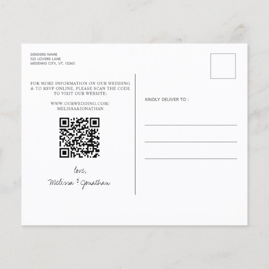 Eukalyptus Botanischer QR-Code Save the Date (Rückseite)