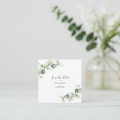 Eukalyptus Botanischer QR-Code Save the Date Karte (Stehend Vorderseite)