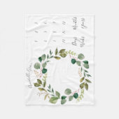 Eukalyptus Botanischer Wreath Monthly Baby Milesto Fleecedecke (Vorderseite)