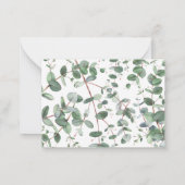 Eukalyptus botanisches Blattwerk modern Mitteilungskarte (Rückseite)