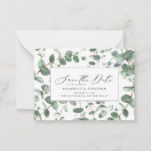 Eukalyptus botanisches Blattwerk modern Mitteilungskarte (Vorderseite)