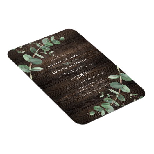 Eukalyptus botanisches dunkles Holz Magnet (Rechte Seite)