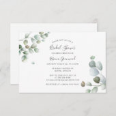 Eukalyptus Botanisches Foliage-Brautparty Mitteilungskarte (Vorne/Hinten)