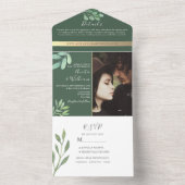 Eukalyptus Botanisches Foto Hochzeit All In One Einladung (Innen Boden)