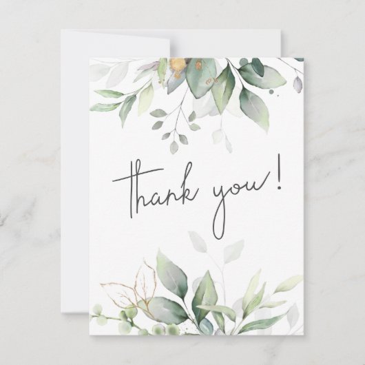 Eukalyptus botanisches Foto Hochzeit Dankeskarte (Vorderseite)