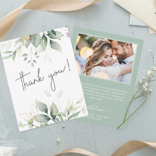 Eukalyptus botanisches Foto Hochzeit Dankeskarte