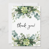 Eukalyptus botanisches Foto Hochzeit Dankeskarte (Vorderseite)