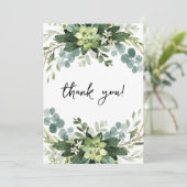 Eukalyptus botanisches Foto Hochzeit Dankeskarte (Stehend Vorderseite)