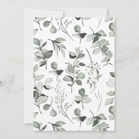 Eukalyptus botanisches Foto Save The Date (Rückseite)